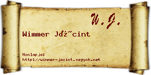 Wimmer Jácint névjegykártya